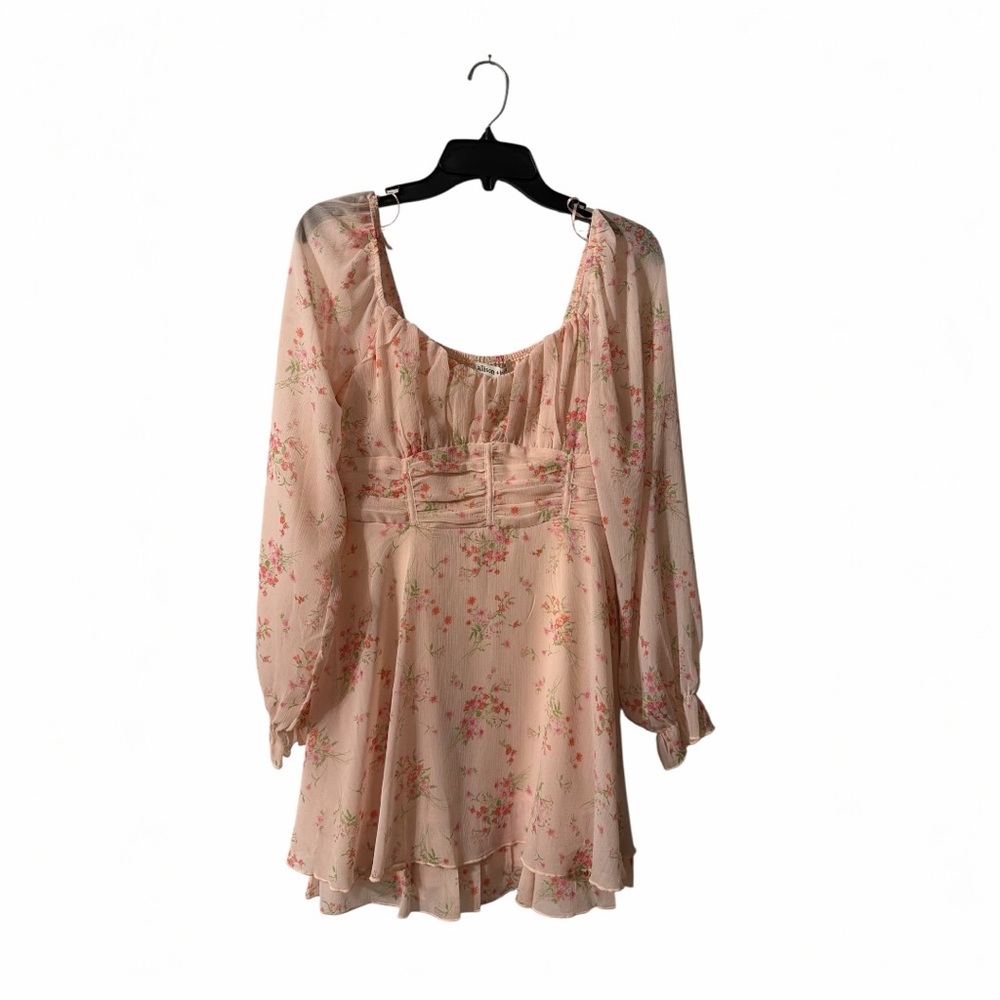 Allison + Kelly Pink Floral Smocked Mini Dress NWT Boho Cottagecore Medium
